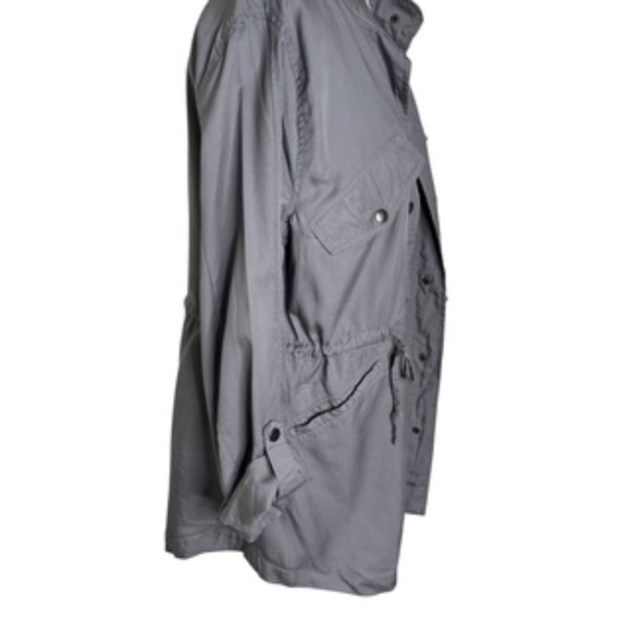 NWT Faded Glory Snap Front Drawstring Waist Tabbed Sleeve Gray Jacket Size L - Picture 6 of 11